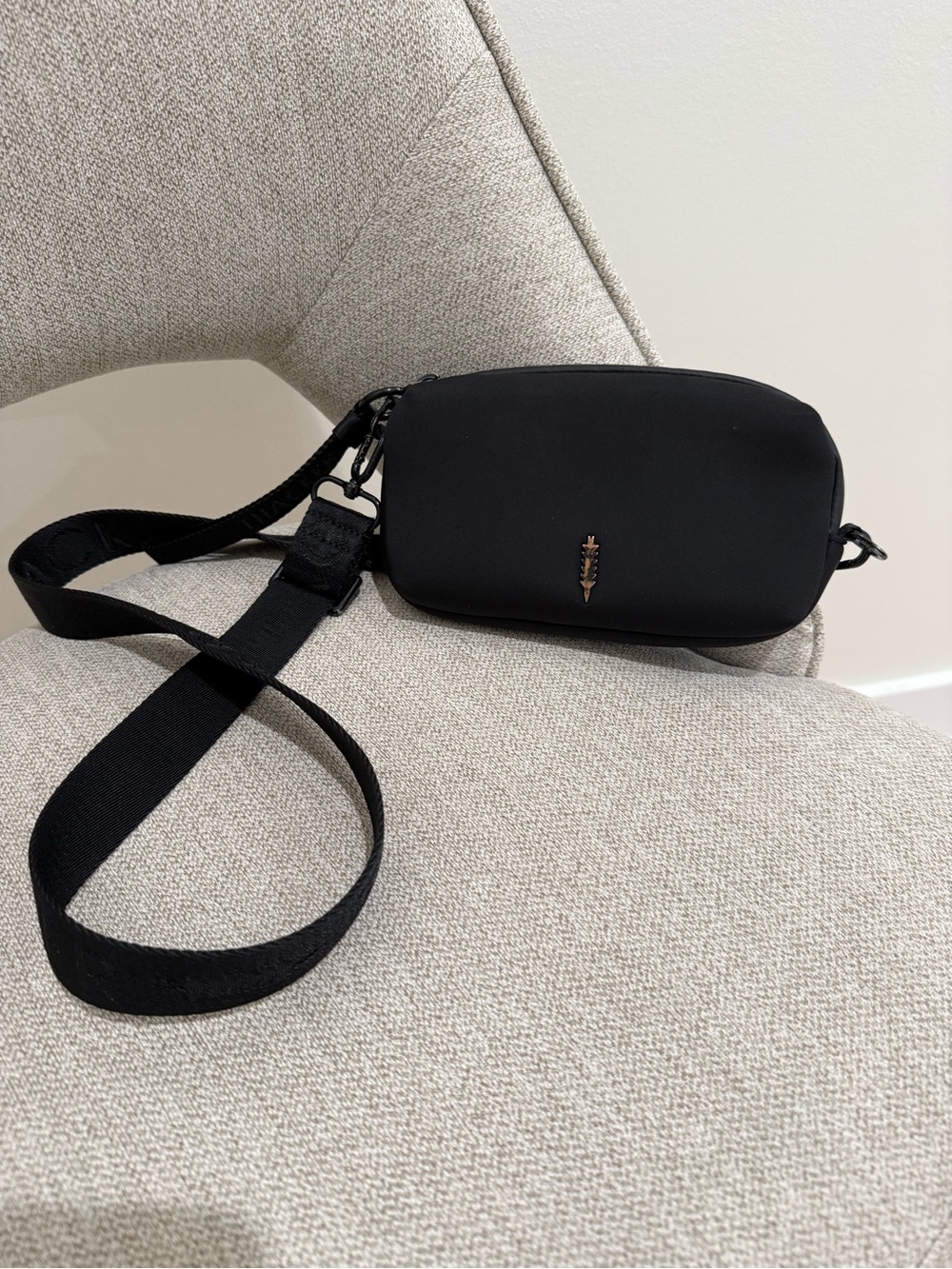 Thacker New York Black Nylon Crossbody Bag Adjustable Strap